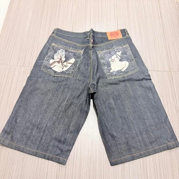 Rare Vintage Patchwork RMC Geisha Bondage denim shorts - Picture 1 of 7